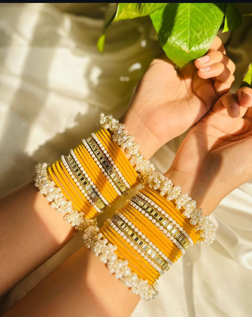 Bridal Pearl Bangle Set