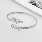 Personalized Couple’s Bracelet  – Adjustable Open Design