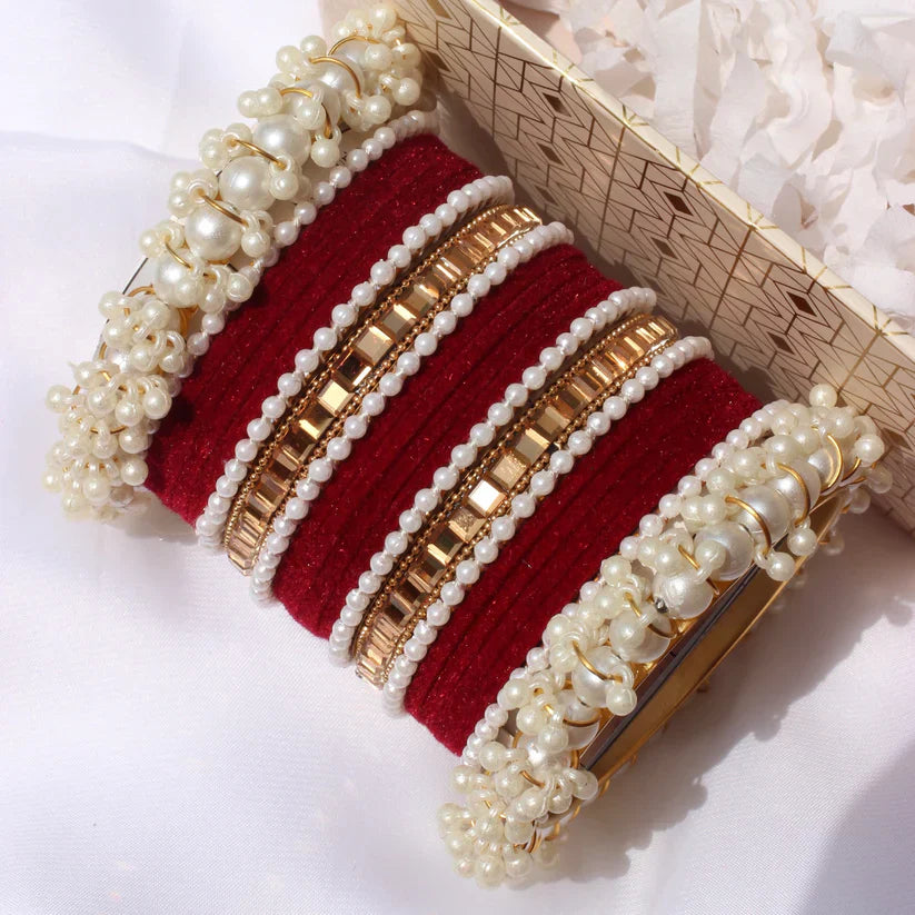 Bridal Pearl Bangle Set