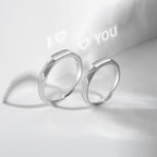 luxury 925 Sterling Silver “I Love You” Couple Ring – Promise & Engagement Ring Set Of 2