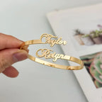 Personalized Couple’s Bracelet  – Adjustable Open Design