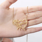 Handmade Rose Heart Necklace