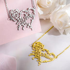 Handmade Rose Heart Necklace