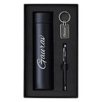 Personalized 3-in-1 Gift Set | Water Bottle with Metal Key Chain &amp; Pen