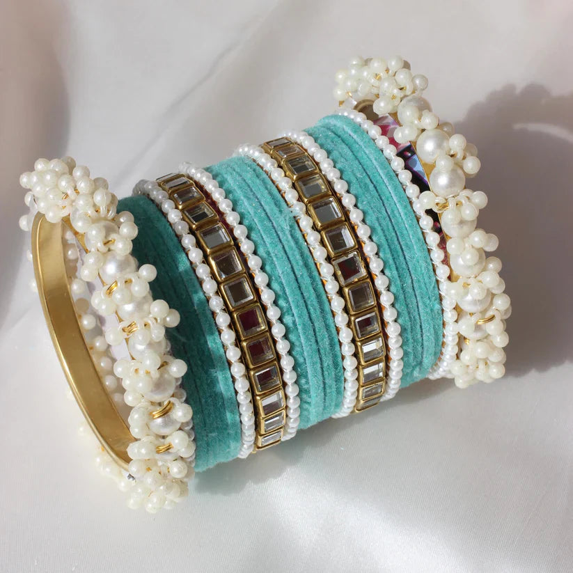 Bridal Pearl Bangle Set