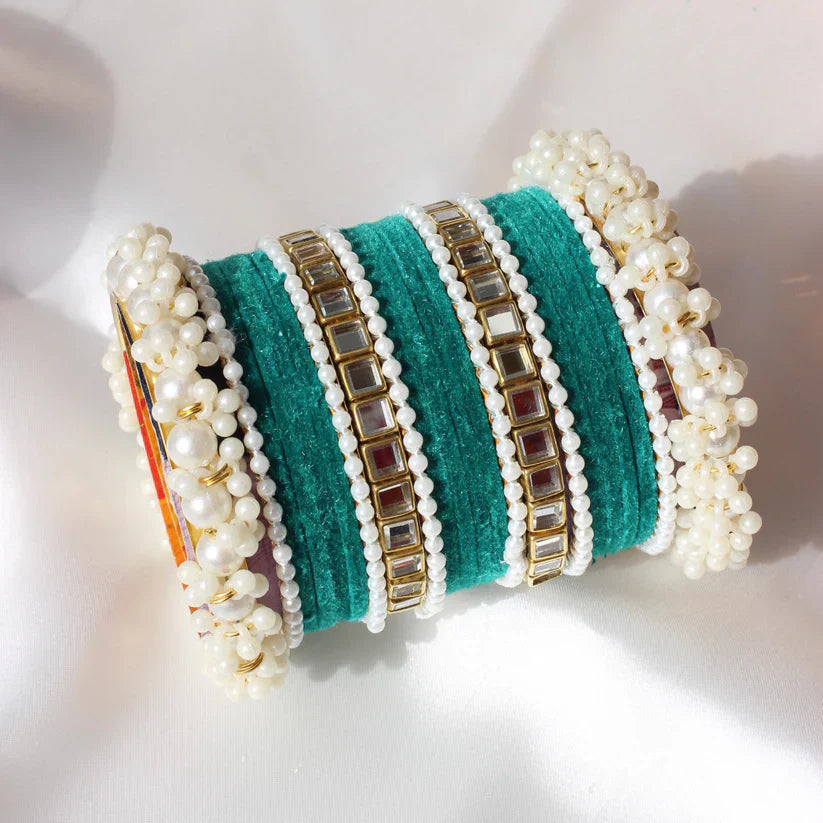 Bridal Pearl Bangle Set