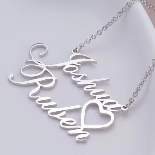 Customized Double Name Heart Necklace