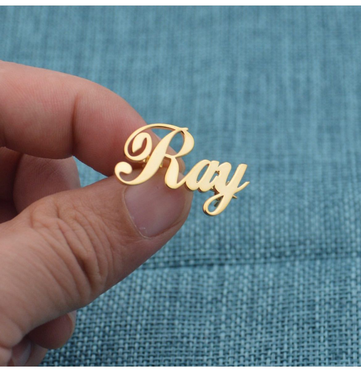 Custom Name Brooch – Personalized Silver/Golden Breastpin Clip