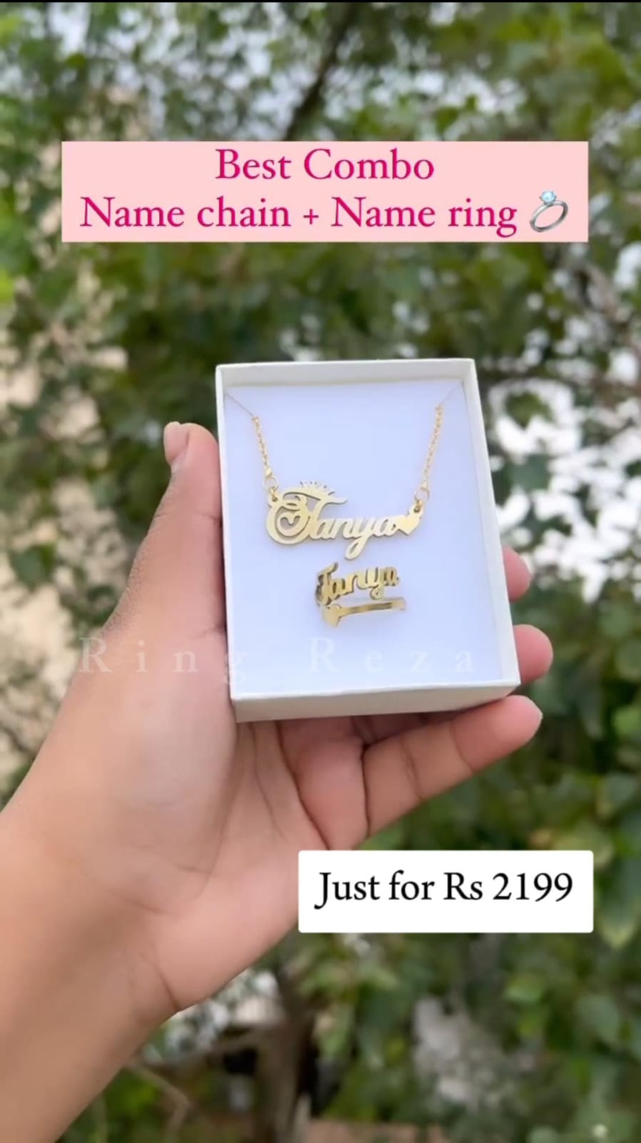 Customized Name Necklace And Ring