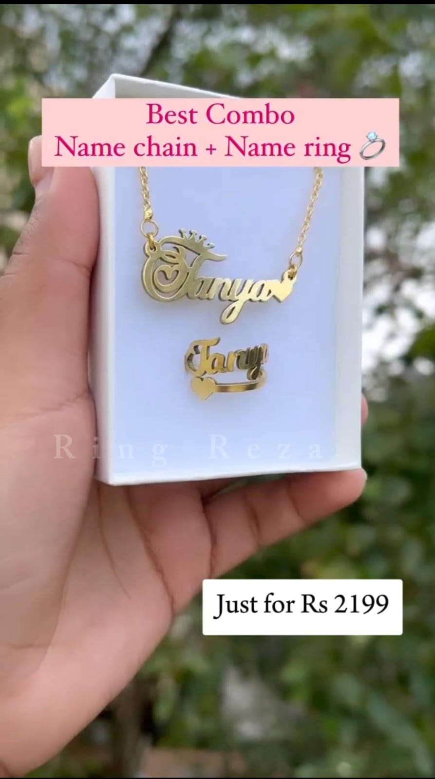 Customized Name Necklace And Ring