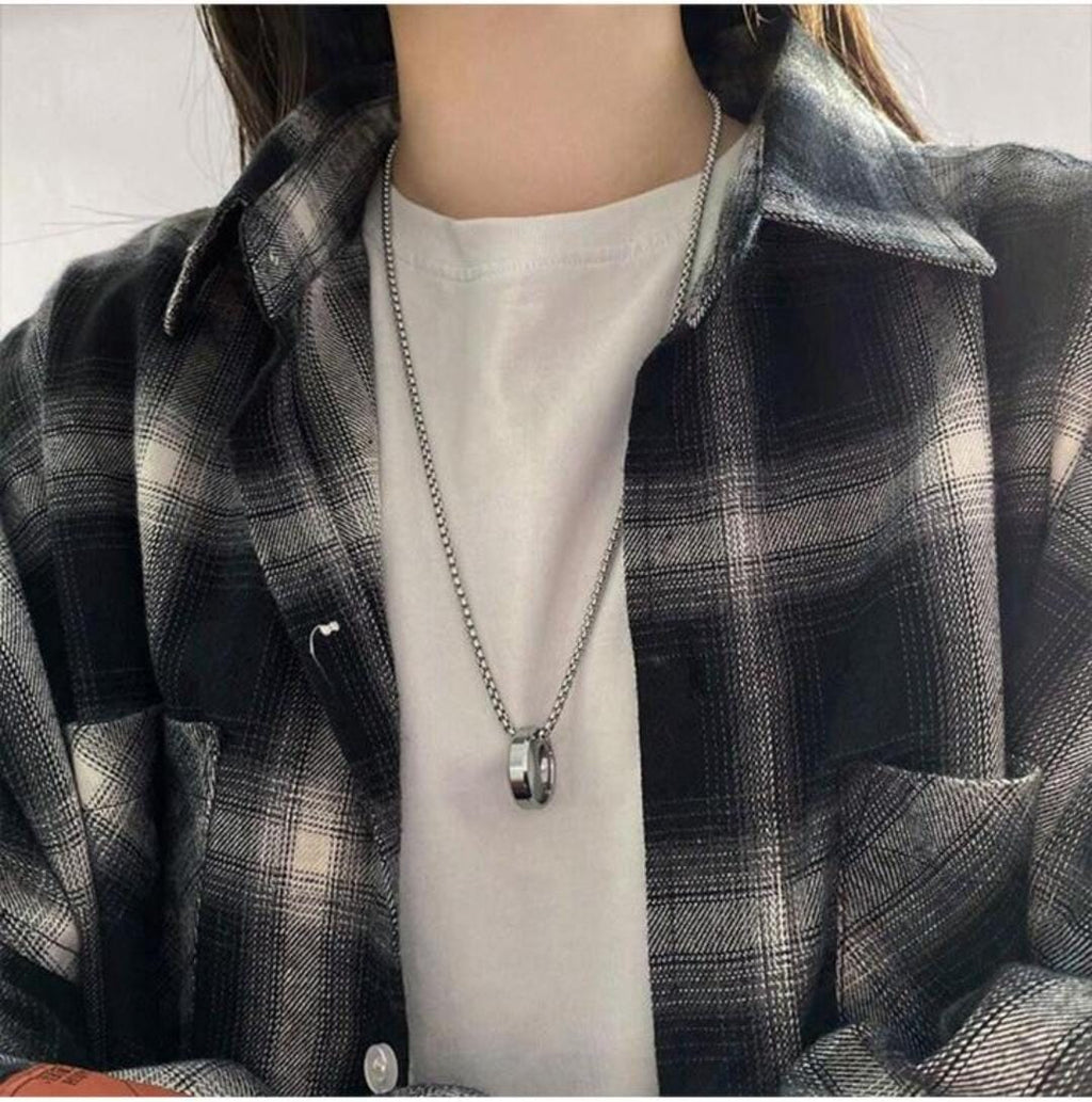 Steel Ring Necklace