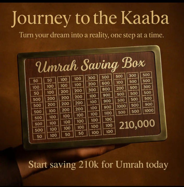 Umrah Saving Box – Save Rs. 210,000 for Your Spiritual Journey