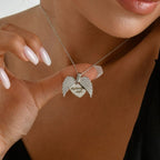 Personalized Heart Name Angel Wings Necklace