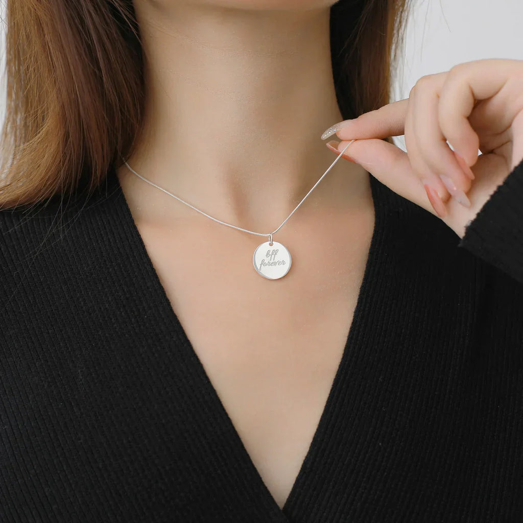 Coin Engraved Pendant – Personalized Necklace with Custom Engraving