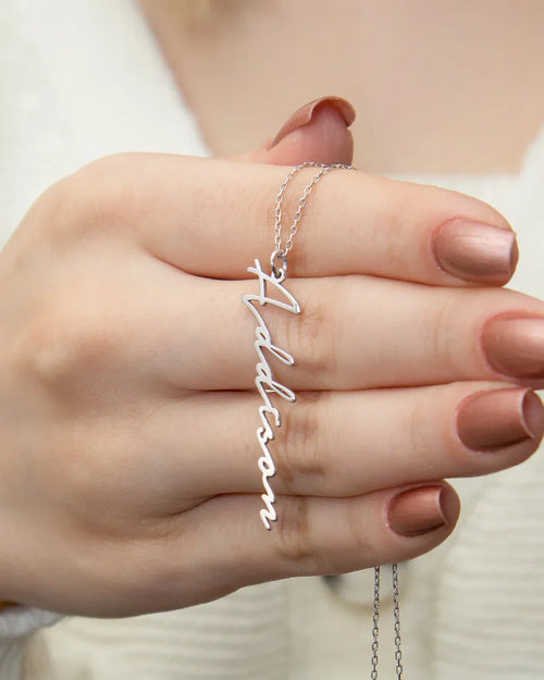 Custom Vertical Name Necklace – Personalized Jewelry Gift