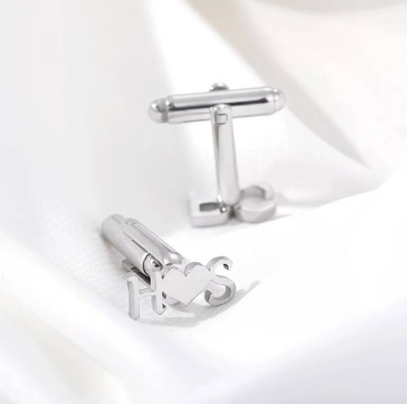 Customize Name Cufflinks – Personalized Letter Cufflinks for Groom, Wedding & Formal Wear