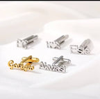 Customize Name Cufflinks – Personalized Letter Cufflinks for Groom, Wedding & Formal Wear