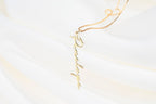 Personalized Vertical Name Necklace – Minimalist Handwriting Style Jewelry