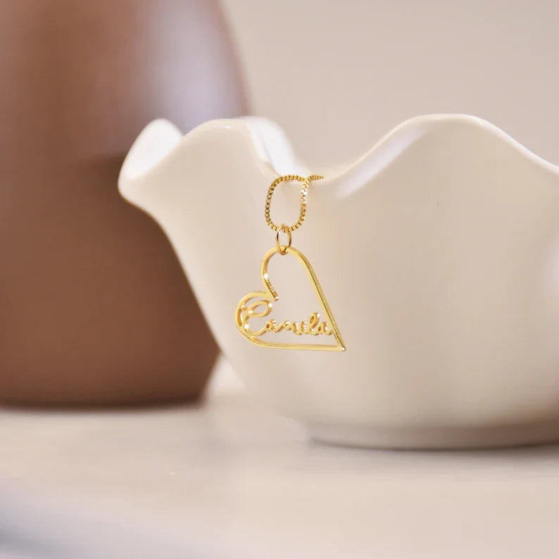 Custom Heart Name Necklace
