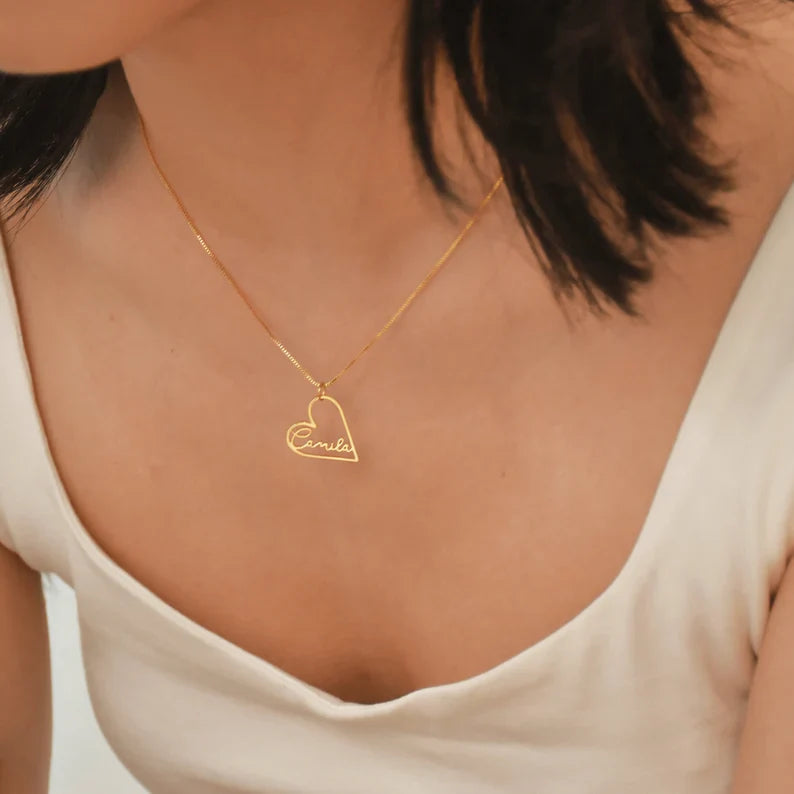 Custom Heart Name Necklace