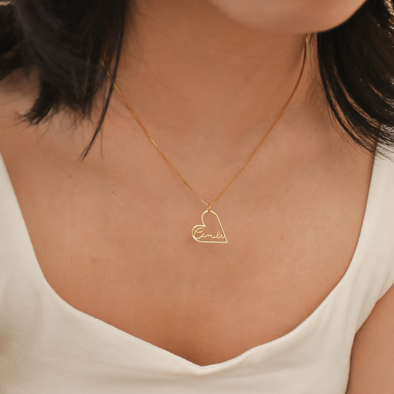 Custom Heart Name Necklace