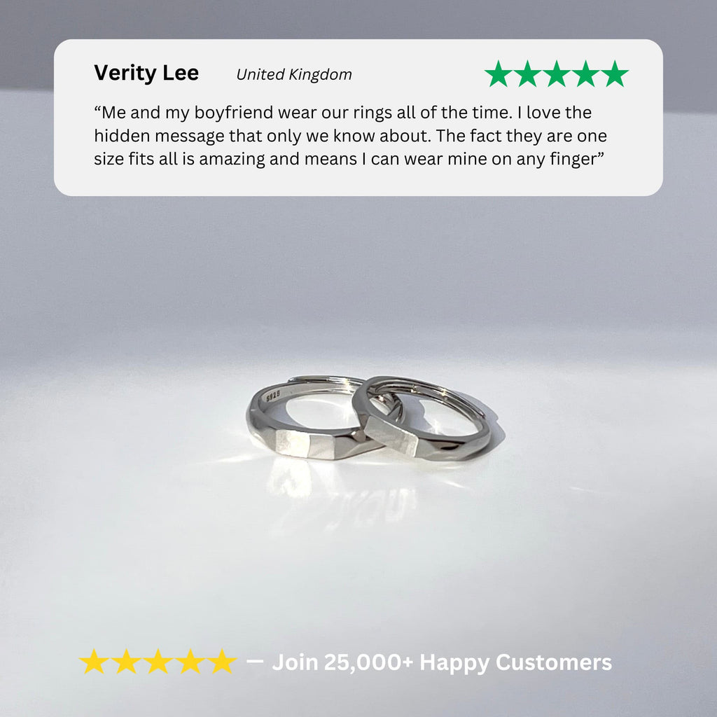 luxury 925 Sterling Silver “I Love You” Couple Ring – Promise & Engagement Ring Set Of 2