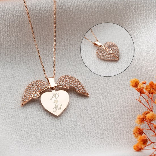 Engrave Name Open Heart Neckless