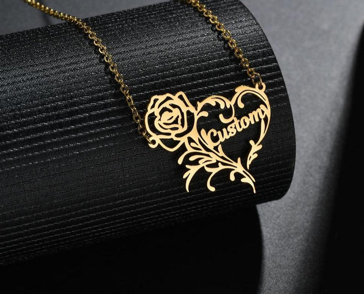 Handmade Rose Heart Necklace