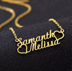Customized Double Name Heart Necklace