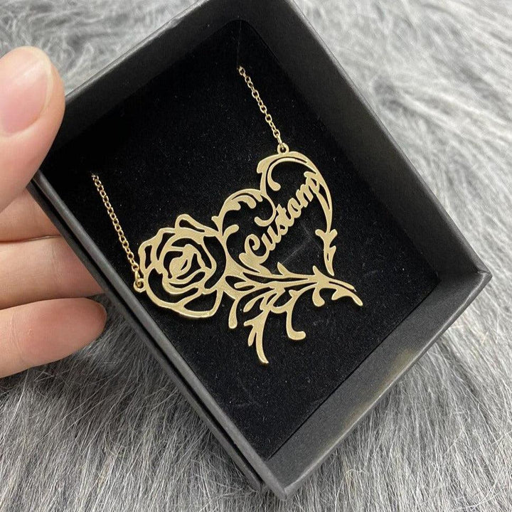 Handmade Rose Heart Necklace