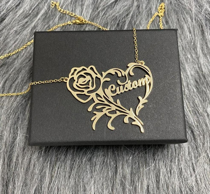 Handmade Rose Heart Necklace