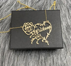 Handmade Rose Heart Necklace