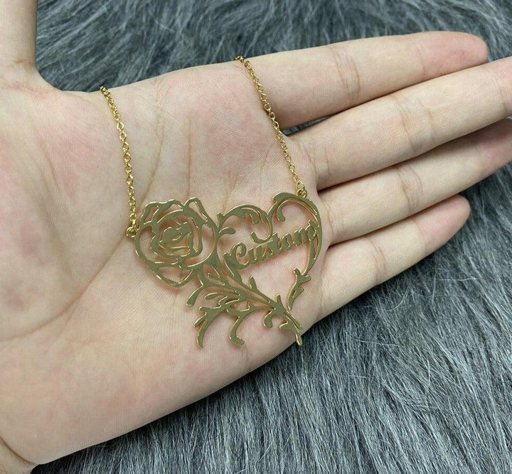 Handmade Rose Heart Necklace